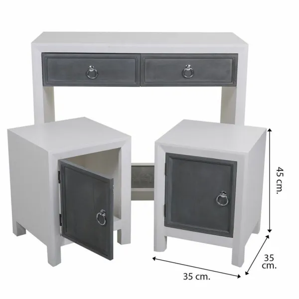 Koridors Alexandra House Living Balts Pelēks 40 x 76 x 90 cm 3 Daudzums