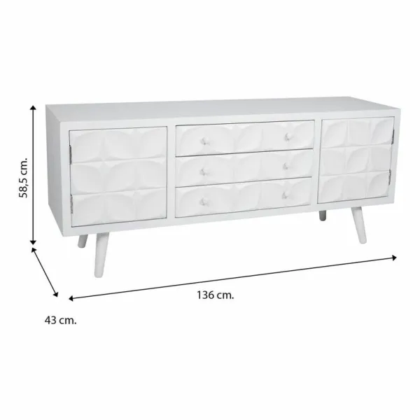 Daudzfunkcionāla kumode Alexandra House Living Balts Egles koksne Koks MDF 43 x 58 x 136 cm