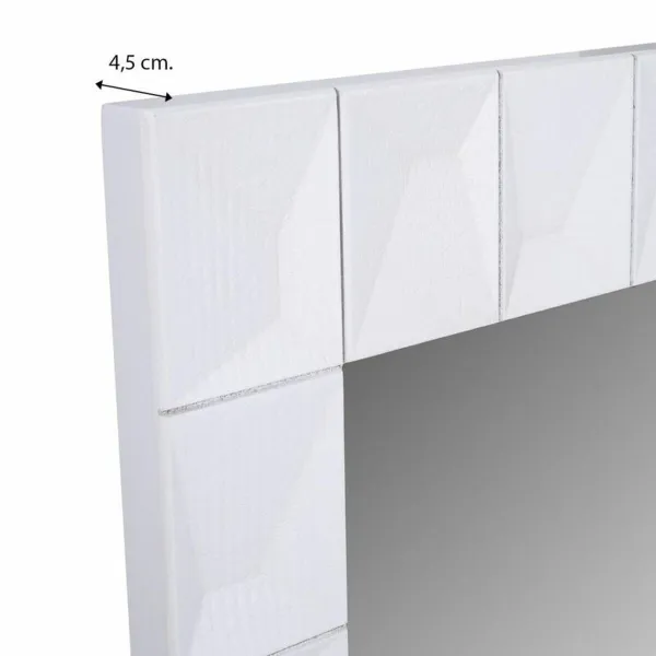 Sieninis veidrodis Alexandra House Living Balta 4 x 119 x 84 cm Stačiakampis