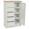 Lipasto Alexandra House Living Valkoinen Luonnollinen Paolownia wood Puu MDF 35 x 110 x 72 cm
