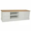 Monikäyttöinen lipasto Alexandra House Living Valkoinen Luonnollinen Paolownia wood Puu MDF 45 x 50 x 150 cm
