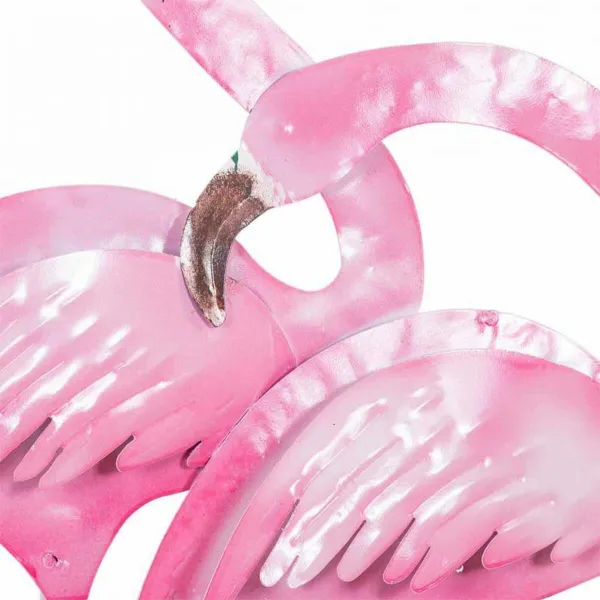 Seinäkoriste Alexandra House Living Monivärinen Metalli Vaaleanpunainen flamingo 5 x 81 x 81 cm