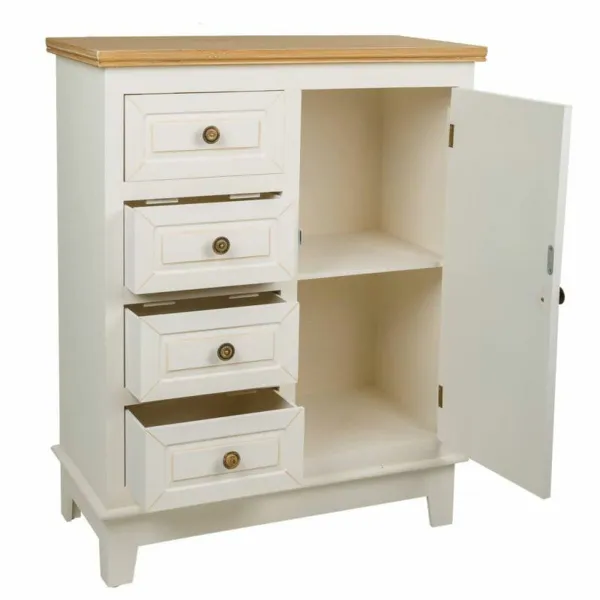 Indauja Alexandra House Living Balta Natūralus pušis Medžio MDF 32 x 84 x 66 cm