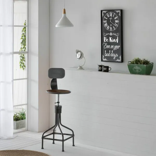 Seinäkello Alexandra House Living Musta Lasi Rauta Puu MDF 76 x 3 x 36 cm