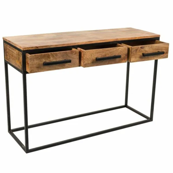 Stalas su stalčiais Alexandra House Living Ruda Juoda 41 x 77 x 121 cm