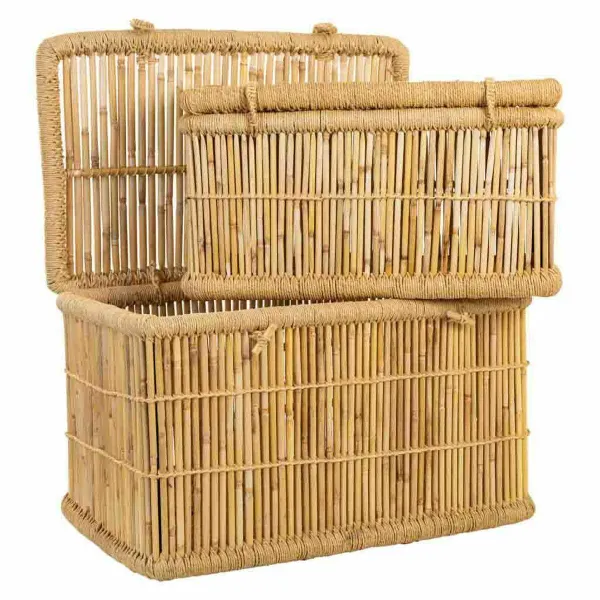 Veļas grozs Alexandra House Living Dabisks Bambuss Virve 52 x 40 x 70 cm 62 x 42 x 32 cm 2 Daudzums