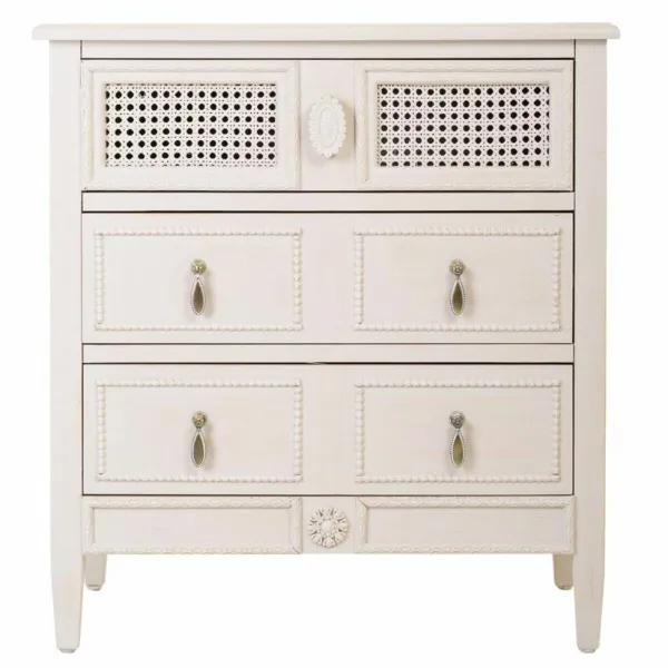 Lipasto Alexandra House Living Harmaa Pinkki Rottinki Kuusi Puu MDF 36 x 70 x 65 cm