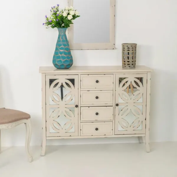 Bufete Alexandra House Living Pelēks Stikls Egles koksne 37 x 84 x 110 cm