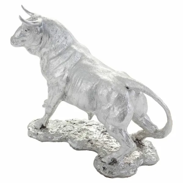 Декоративная фигура Alexandra House Living Серебристый Бык 17 x 32 x 43 cm