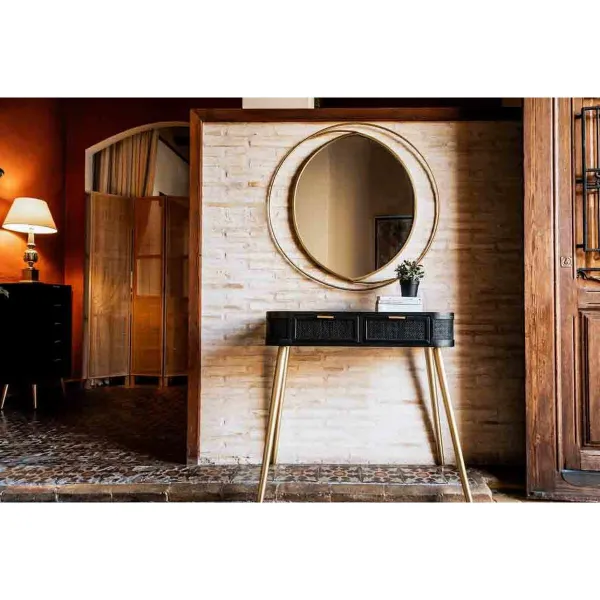 Sienas spogulis Alexandra House Living Bronza 91 x 2 x 91 cm Apļi