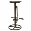Stool Alexandra House Living Brown Black Metal MDF Wood 40 x 73 x 40 cm Pedals