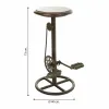 Stool Alexandra House Living Brown Black Metal MDF Wood 40 x 73 x 40 cm Pedals