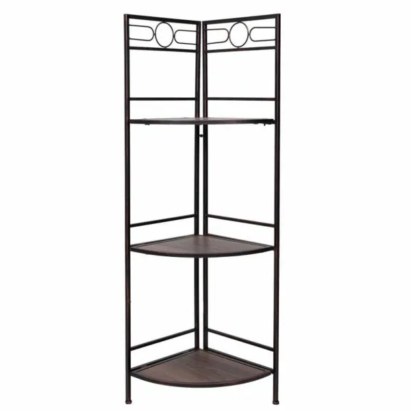 Corner Shelves Alexandra House Living Black Golden Metal MDF Wood 36 x 126 x 50 cm