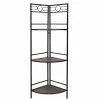 Corner Shelves Alexandra House Living Black Golden Metal MDF Wood 36 x 126 x 50 cm