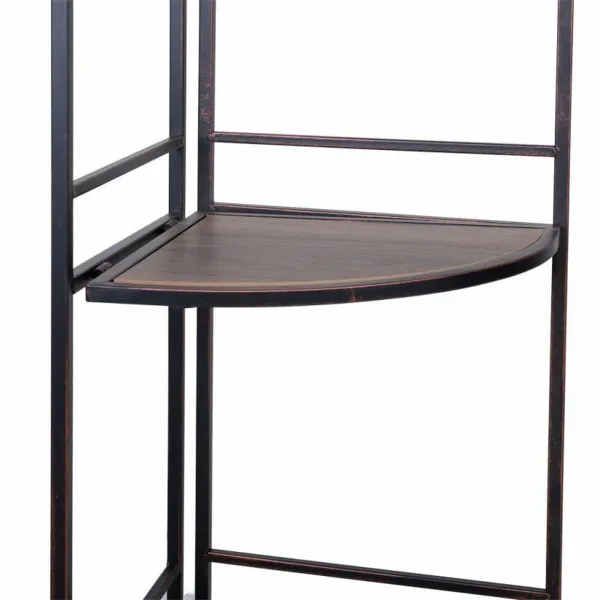 Kampinė lentyna Alexandra House Living Juoda Auksinis Metalinis Medžio MDF 36 x 165 x 50 cm