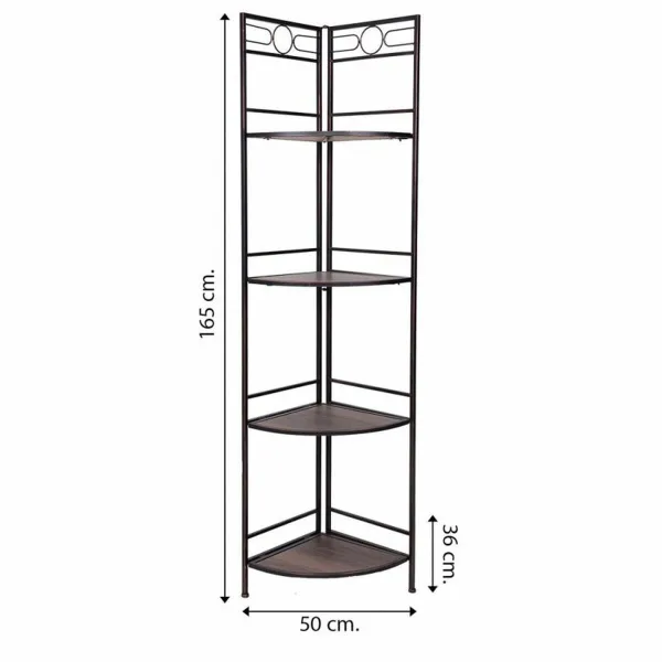 Угловая полка Alexandra House Living Чёрный Позолоченный Металл Деревянный MDF 36 x 165 x 50 cm