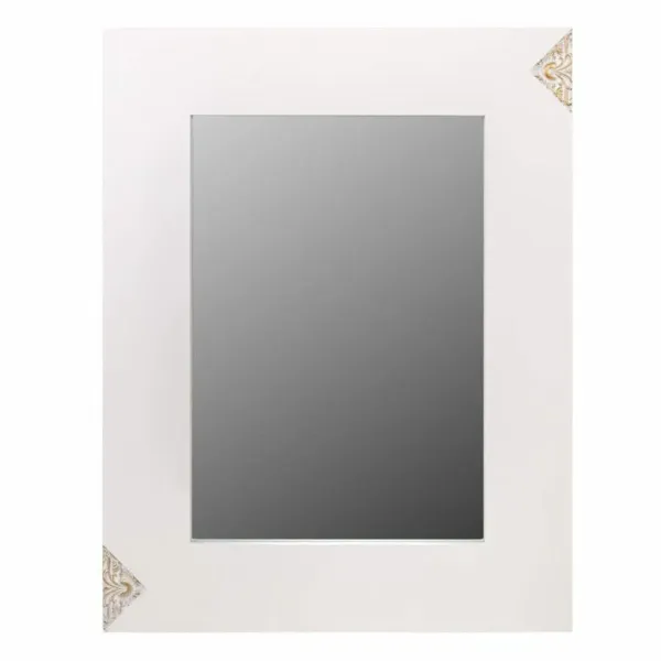 Sieninis veidrodis Alexandra House Living Balta stiklas Medžio MDF 2 x 90 x 70 cm