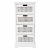 Chest of drawers Alexandra House Living White Cane Paolownia wood MDF Wood 29 x 75 x 35 cm