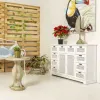Sideboard Alexandra House Living White Paolownia wood MDF Wood 33 x 78 x 113 cm