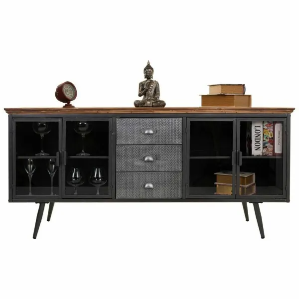 Bufete Alexandra House Living Brūns Pelēks Koks Metāls 42 x 74 x 164 cm