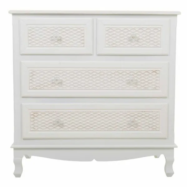 Chest of drawers Alexandra House Living White Cream Metal Pine MDF Wood 40 x 81 x 80 cm