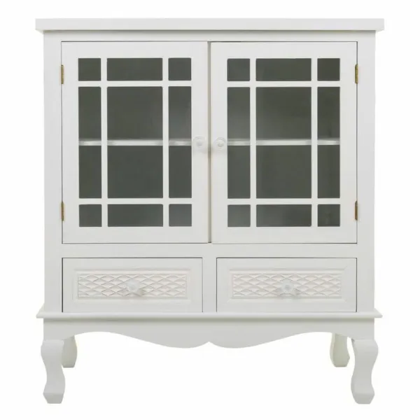 Sideboard Alexandra House Living White Cream Metal Pine 37 x 84 x 75 cm