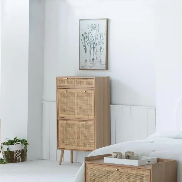 Shoe cupboard Alexandra House Living Natural Grille 120 x 32 x 70 cm