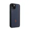 US Polo Assn Leather Stitch - Case for iPhone 14 (Navy blue)