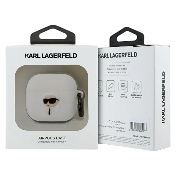 Karl Lagerfeld 3D Silicone NFT - AirPods 4 Case (white)