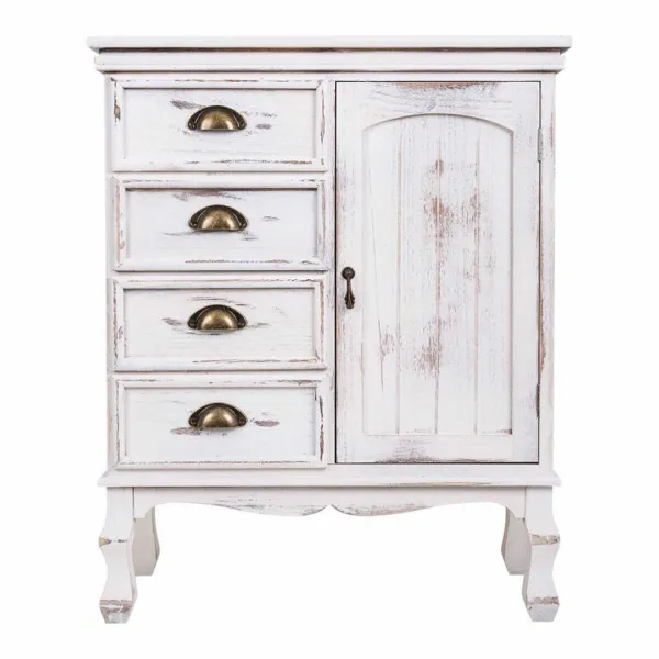 Hall Table with Drawers Alexandra House Living White 30 x 80 x 65 cm