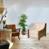 Nojatuoli Alexandra House Living Beige 80 x 80 x 72 cm Verhoilu