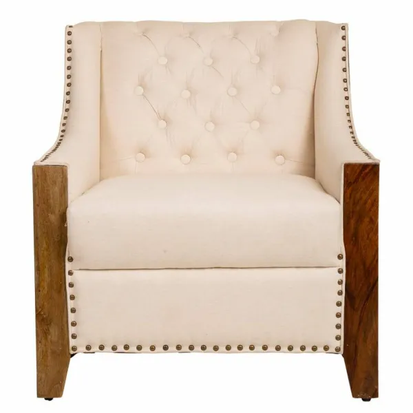 atzveltnes krēsls Alexandra House Living Bēšs 80 x 80 x 72 cm Polsterējums