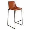 Taburetė Alexandra House Living Ruda Juoda Oda Geležis 50 x 106 x 46 cm