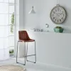Taburetė Alexandra House Living Ruda Juoda Oda Geležis 50 x 106 x 46 cm