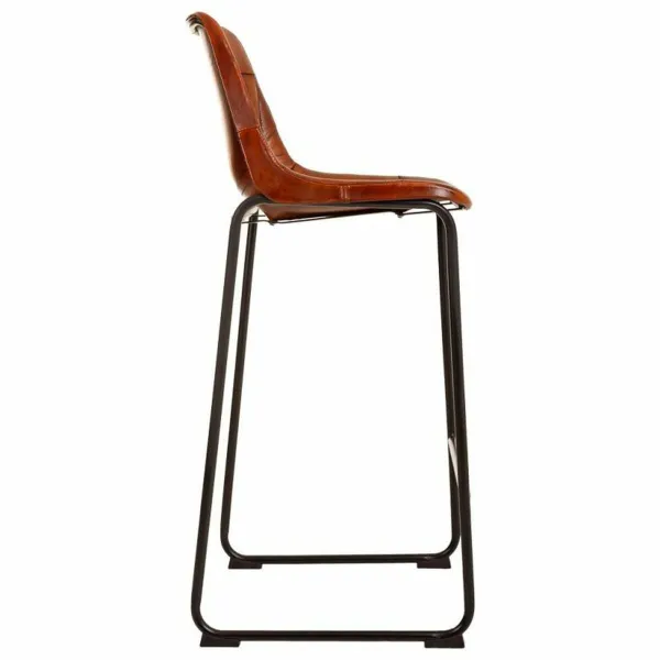 Taburetė Alexandra House Living Ruda Juoda Oda Geležis 50 x 106 x 46 cm
