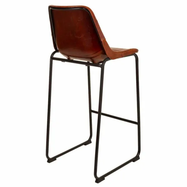Taburetė Alexandra House Living Ruda Juoda Oda Geležis 50 x 106 x 46 cm