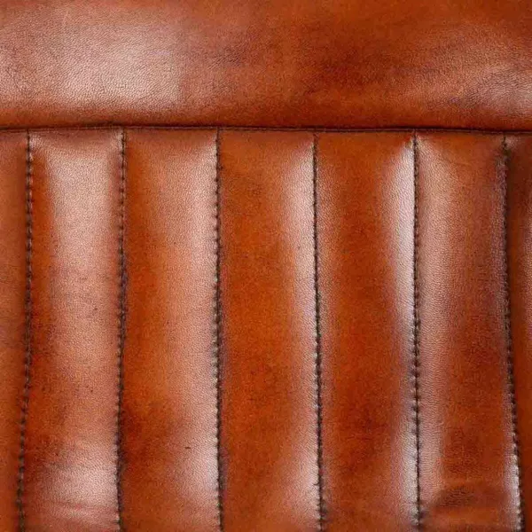 Taburetė Alexandra House Living Ruda Juoda Oda Geležis 50 x 106 x 46 cm