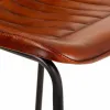 Taburetė Alexandra House Living Ruda Juoda Oda Geležis 50 x 106 x 46 cm