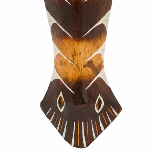 Mask Alexandra House Living White Brown Wood Mask 4 x 50 x 12 cm