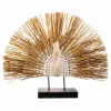Decorative Figure Alexandra House Living Black Natural Peacock 53 x 12 x 64 cm