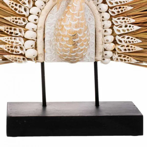 Decorative Figure Alexandra House Living Black Natural Peacock 53 x 12 x 64 cm