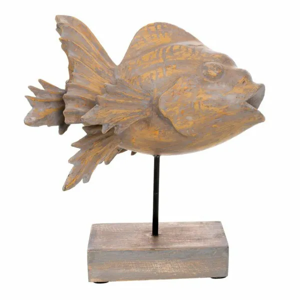 Decorative Figure Alexandra House Living Grey Dark brown Fish 31 x 24 x 30 cm