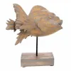 Decorative Figure Alexandra House Living Grey Dark brown Fish 31 x 24 x 30 cm