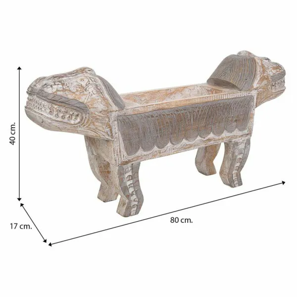 Galda rotājums Alexandra House Living Balts Brūns Koks 40 x 17 x 80 cm Lauva