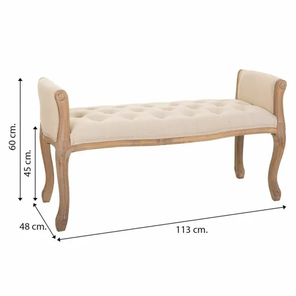 Taburete Alexandra House Living Krēmkrāsa Kaučuka koks 48 x 60 x 113 cm