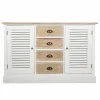 Sideboard Alexandra House Living White Paolownia wood MDF Wood 40 x 80 x 124 cm