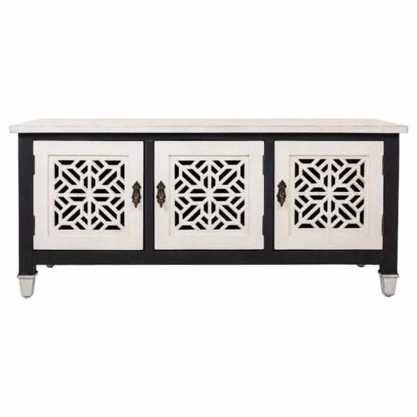 Proginiai baldai Alexandra House Living Balta Juoda Eglės mediena Medžio MDF 40 x 46 x 105 cm
