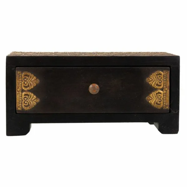Шкатулка Alexandra House Living Темно-коричневый Латунь Краска Деревянный MDF 8 x 8 x 20 cm