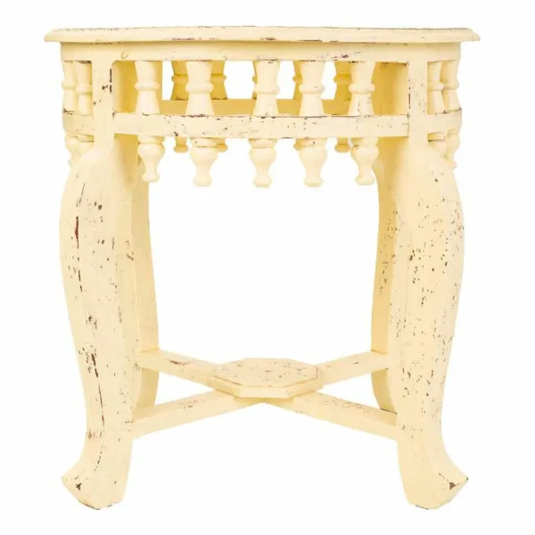 Centre Table Alexandra House Living Ivory Brass Mango wood MDF Wood 45 x 52 x 45 cm
