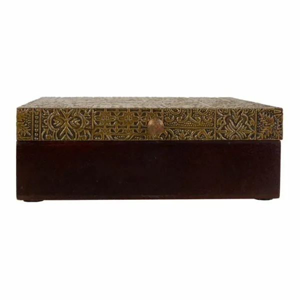 Dėžutė Alexandra House Living Žalvaris Mango mediena Medžio MDF 20 x 7 x 20 cm